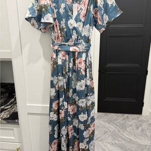Baltic Born Floral Maxi Dress in Blue and Pink